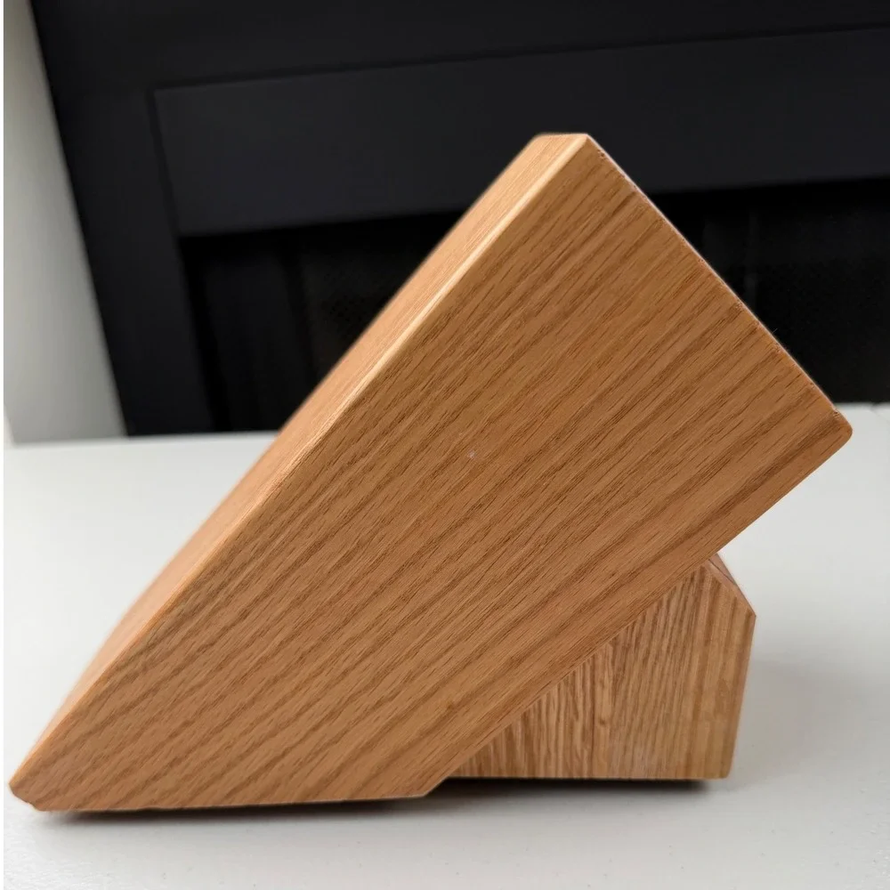 Cutco Oak Wood Knife‎ Block 8 Slot Slanted Cutlery Storage Made in USA Natural